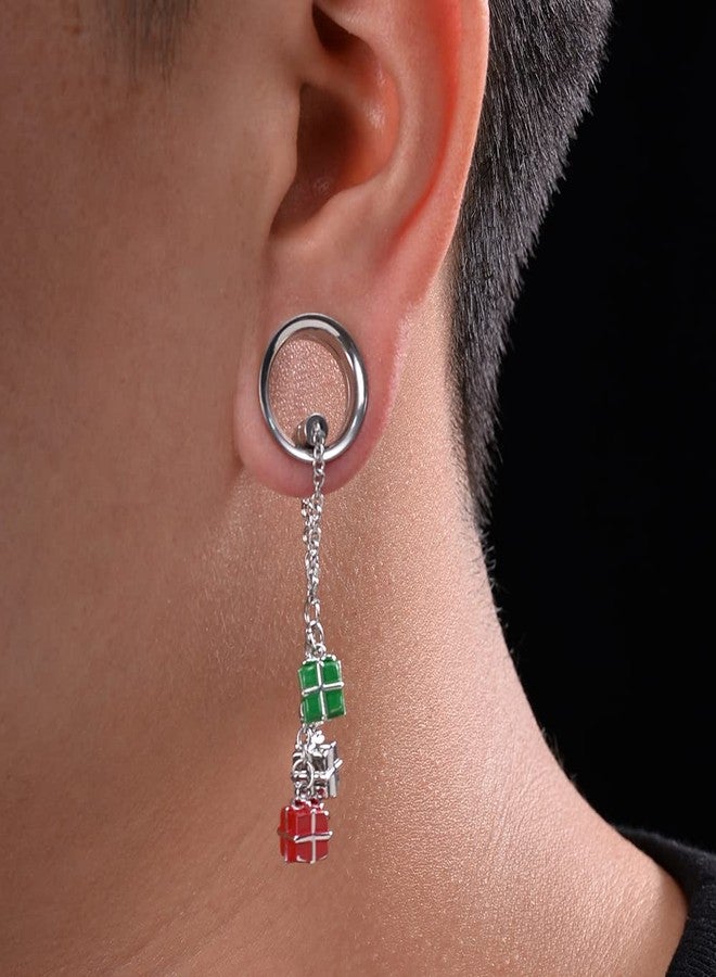 COOEAR Merry Christmas Double Flared Dangle Ear Gauges Piercing Plugs and Tunnels, Elegant Ear Stretchers Earrings Expander. - Image 5